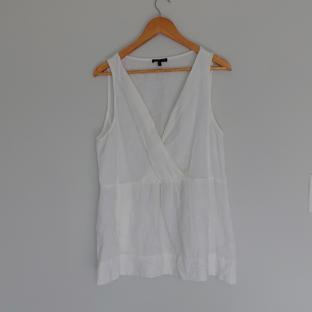Eileen Fisher White V-Neck Tank Top